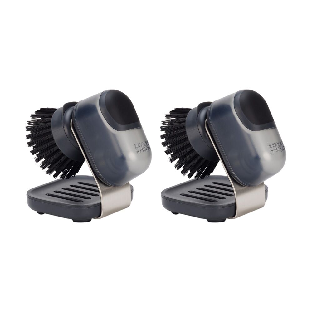Joseph Joseph SinkTech Soap Dispenser Palm Brush With Stand Graphite (2 Pack)