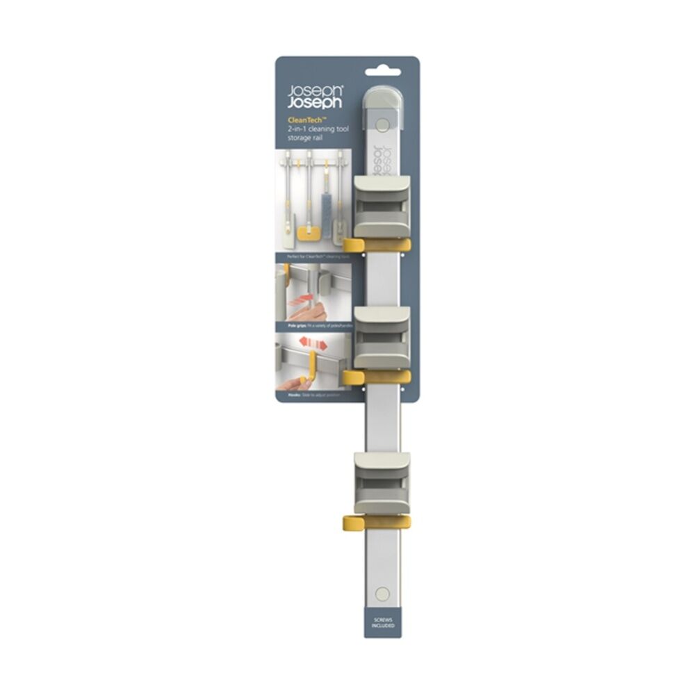 Joseph Joseph CleanTech Cleaning Tool Storage Rail w/ Adjustable Hooks 49cm (2 Pack) — image 2