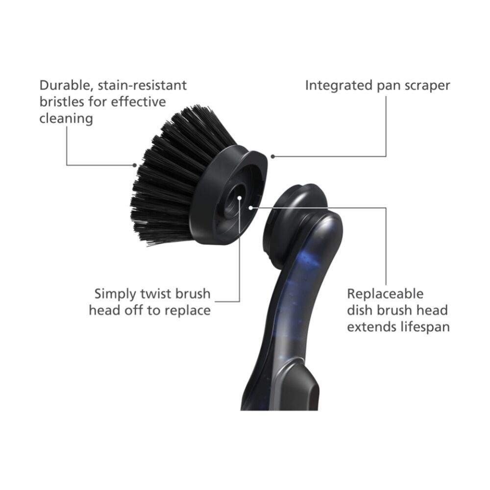 Joseph Joseph SinkTech Soap Dispensing Kitchen Dish Brush With Replacement Black — image 5