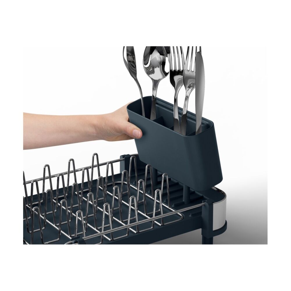 Joseph Joseph Expandable Slim Steel Kitchen Dish Rack With Drain Spout Grey — image 4