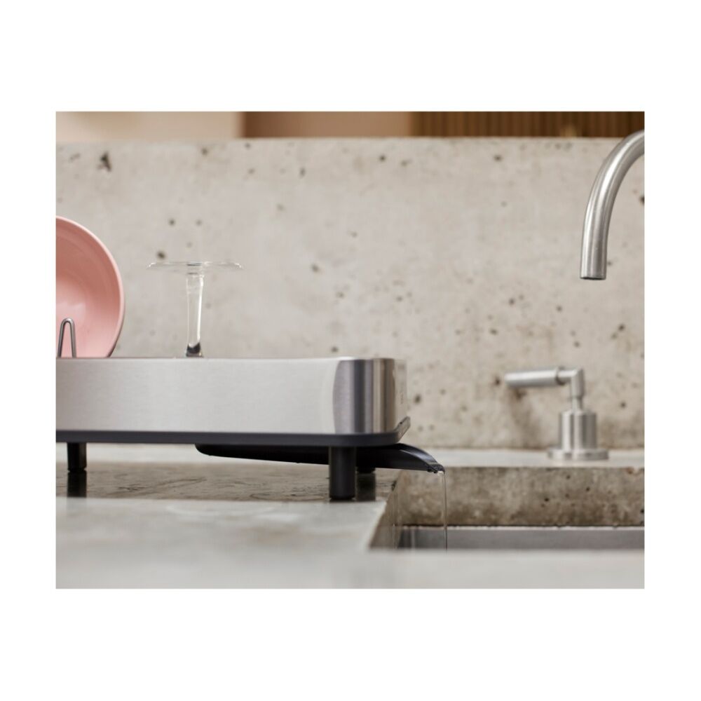 Joseph Joseph Expandable Slim Steel Kitchen Dish Rack With Drain Spout Grey — image 9
