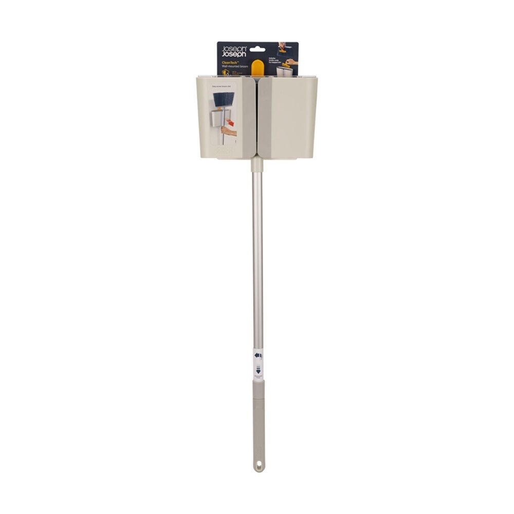 Joseph Joseph CleanTech Easy To Store Wall Mounted Indoor Broom With Dust Stone