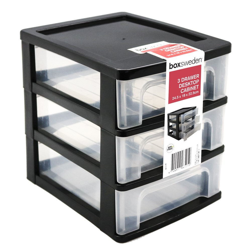 Boxsweden 3-Layer Drawer Desktop Cabinet 24.5x22.5cm Desk Storage Small Asst (2 Pack) — image 2