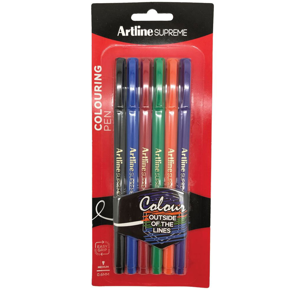 1006821-6pc-artline-supreme-0-6mm-colouring-pens-assorted-colours
