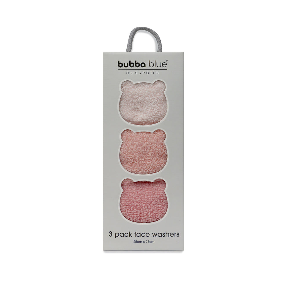 10414-3pc-bubba-blue-everyday-essentials-wash-cloths-rose-berry-25x25cm