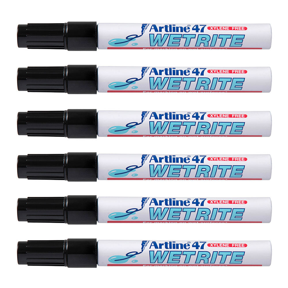 104701-12pk-artline-47-wetrite-1-5mm-bullet-nib-permanent-marker-black