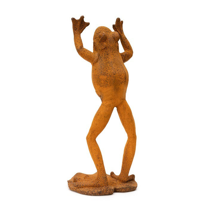 10797-garden-30cm-standing-frog-cast-iron-outdoor-yard-decor