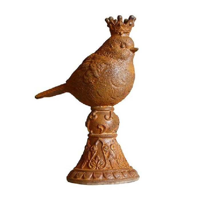 10803-garden-rust-17cm-royal-bird-cast-iron-decor-assorted