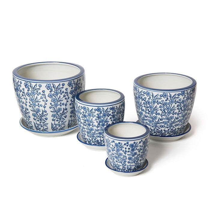 11145-4pc-ceramic-tall-pot-planter-w-saucer-garden-decor-light-blue