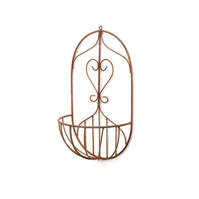 11374-garden-tracey-metal-60cm-wall-basket-plant-storage-rust