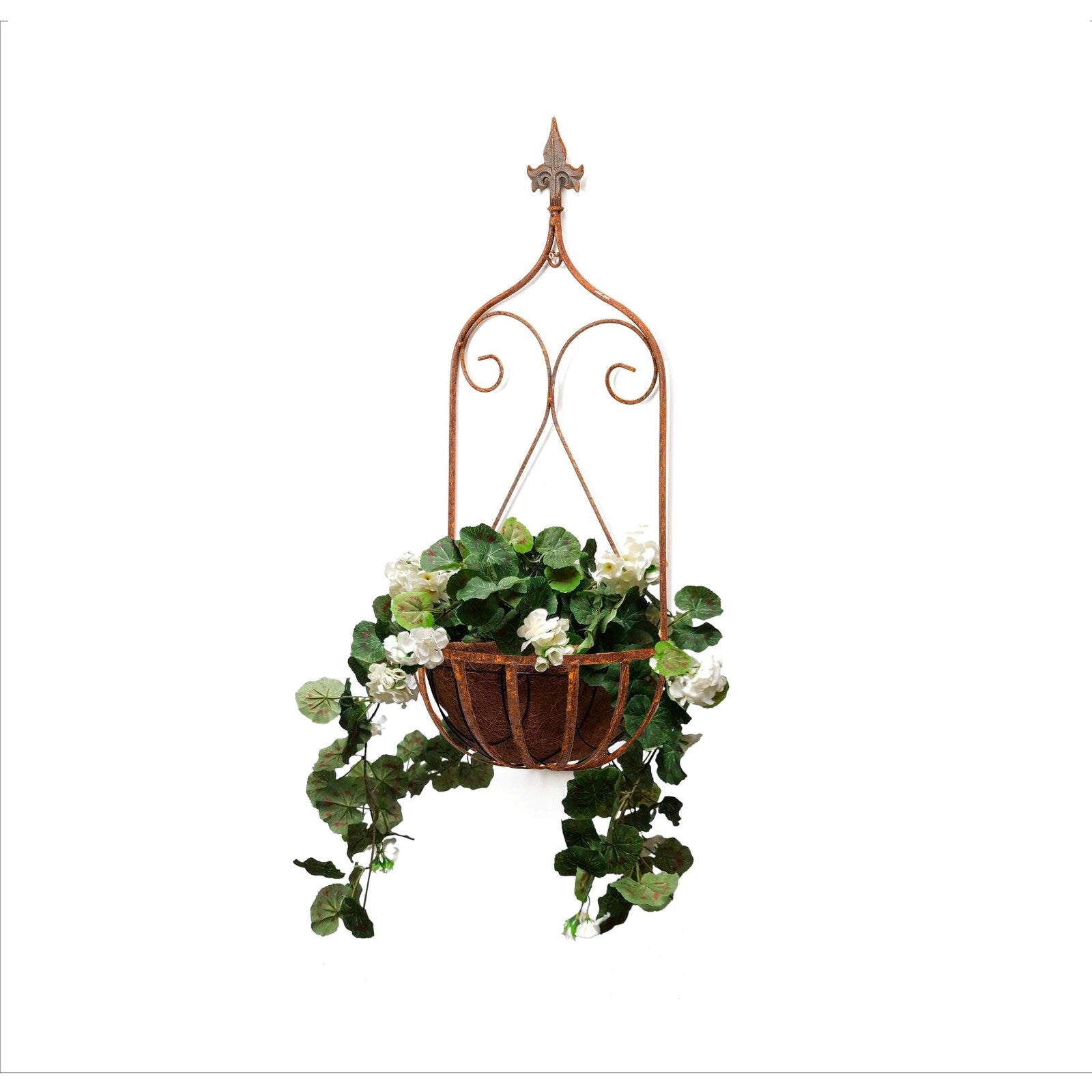 11381-garden-else-metal-70cm-wall-basket-plant-storage-rust