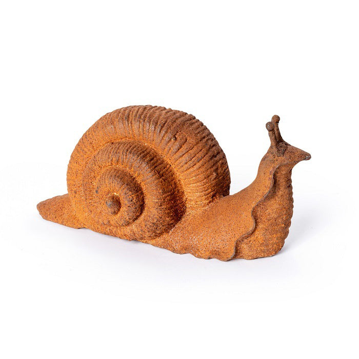 12272-garden-rust-30cm-cast-iron-snail-outdoor-patio-decor