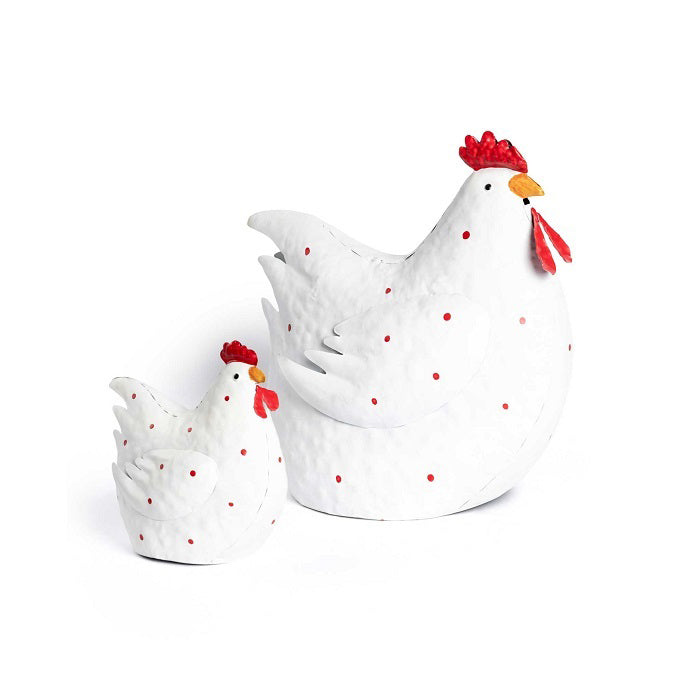 12906-2pc-garden-metal-16-30cm-fat-chook-outdoor-decor-white