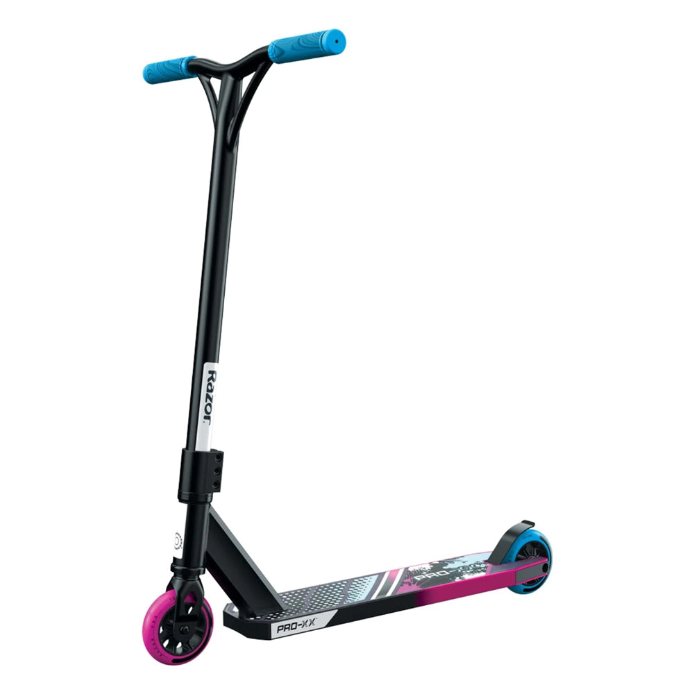 13018125-razor-pro-xx-sports-edition-foot-scooter-black-pink-blue-kids-8y