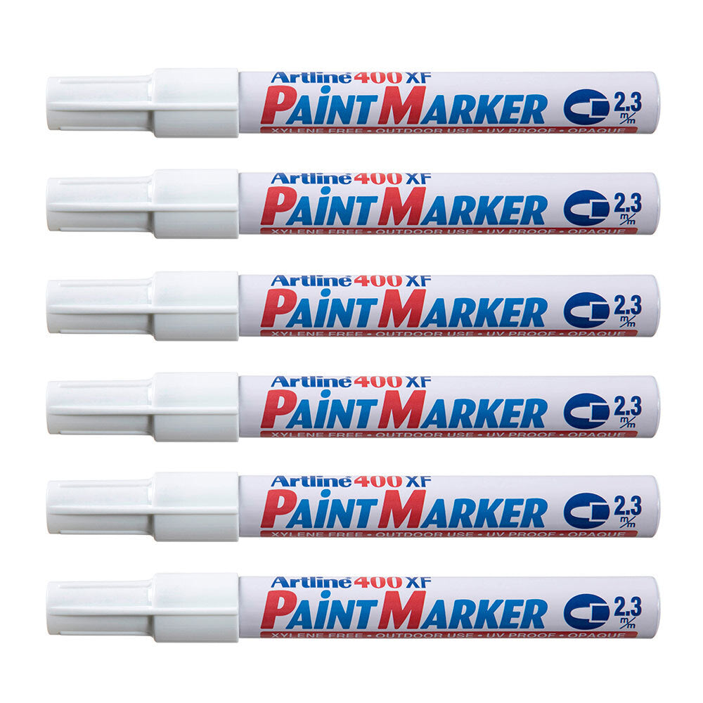 140033-12pk-artline-400-permanent-paint-marker-2-3mm-bullet-nib-white