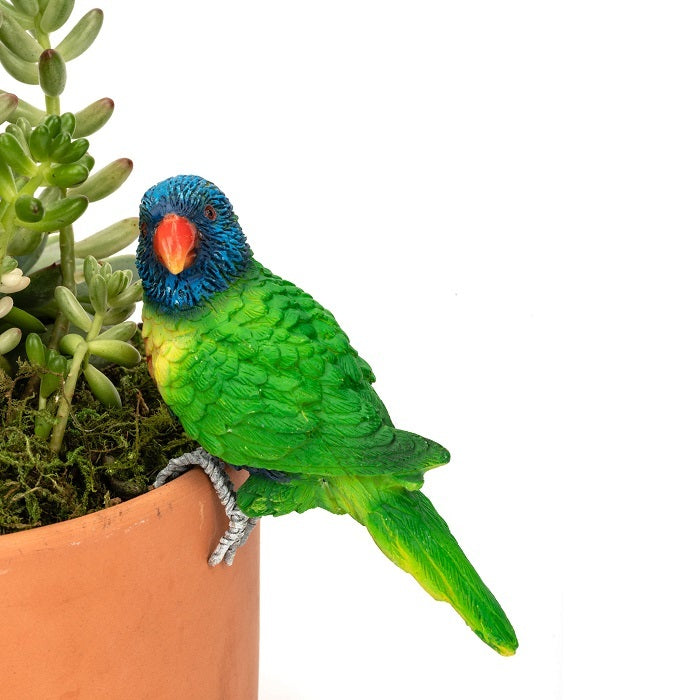 14009-garden-12-8cm-polyresin-lorikeet-pot-sitter-outdoor-decor