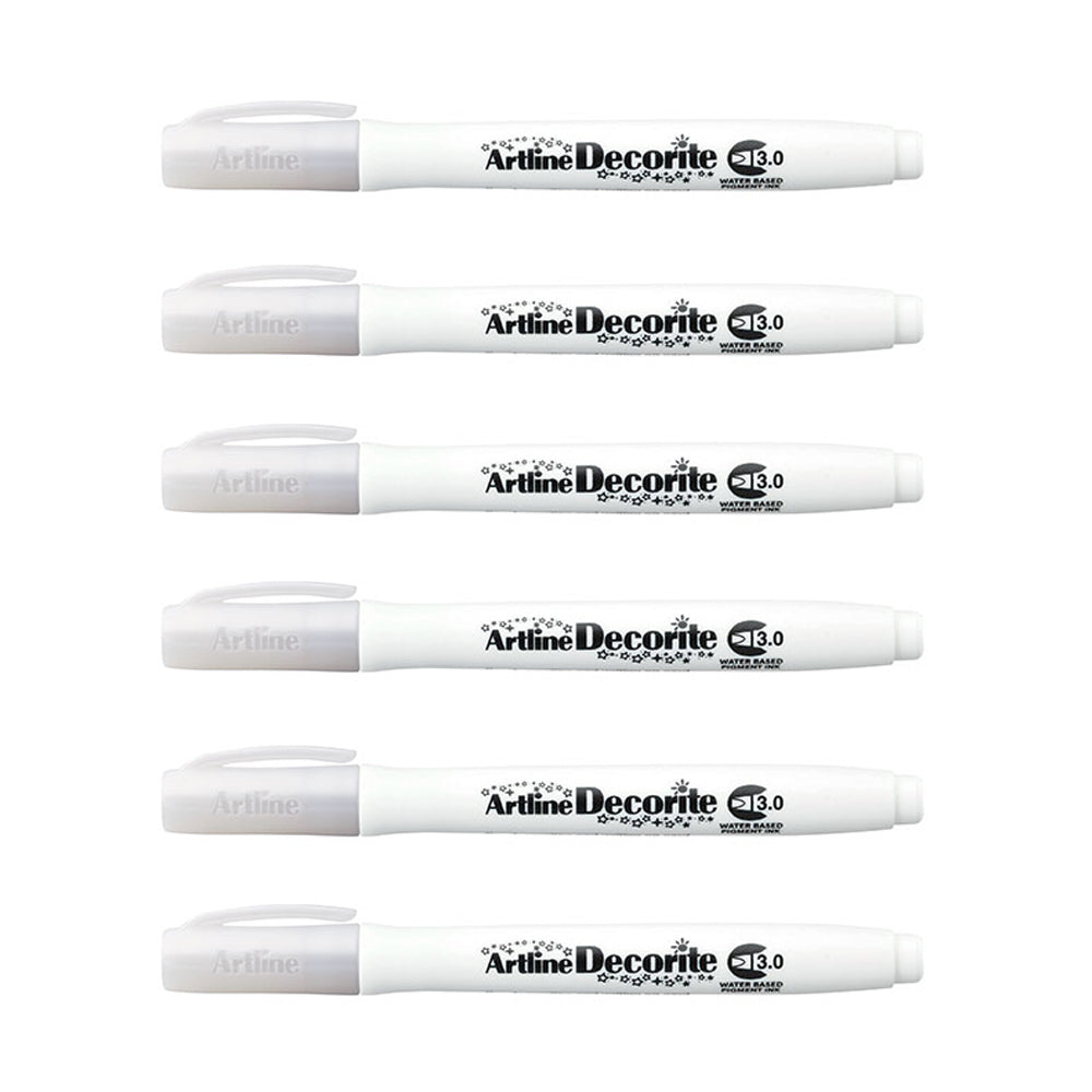 140300-12pk-artline-decorite-standard-3-0mm-chisel-nib-marker-white