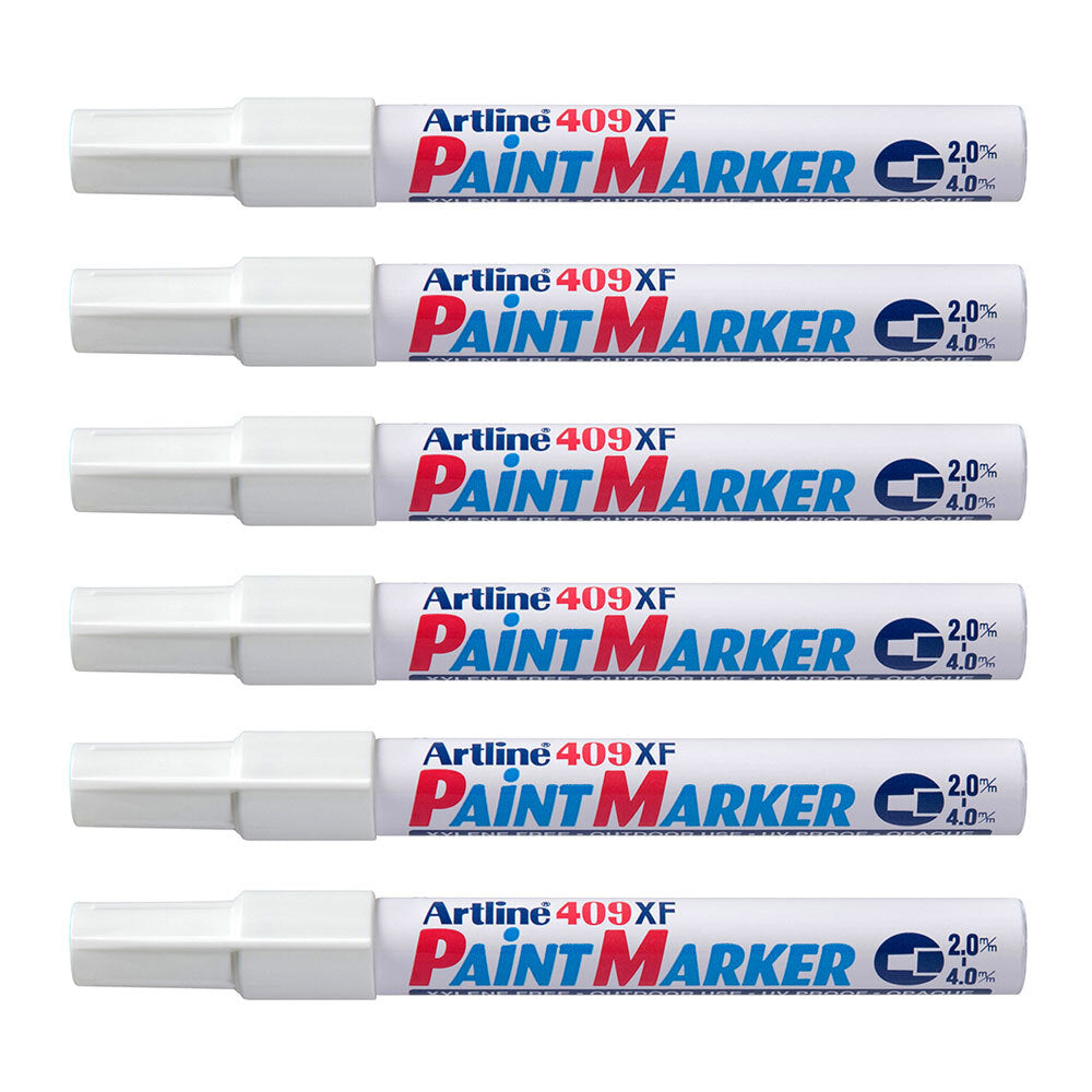 140933-12pk-artline-409-permanent-paint-marker-4-0mm-chisel-nib-white