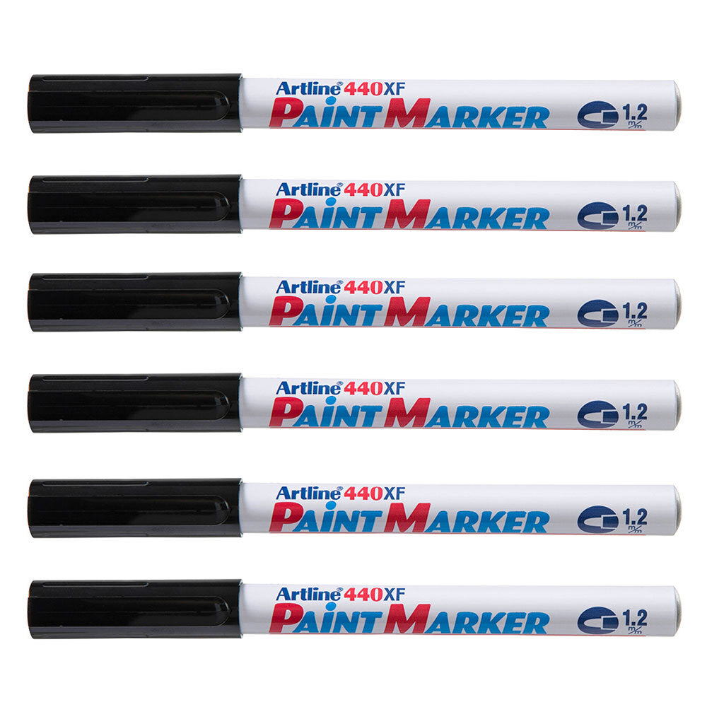 144001-12pk-artline-440-permanent-paint-marker-1-2mm-bullet-nib-black