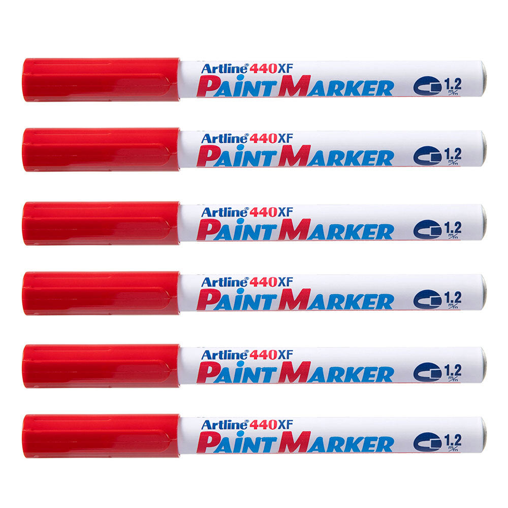 144002-12pk-artline-440-permanent-paint-marker-1-2mm-bullet-nib-red