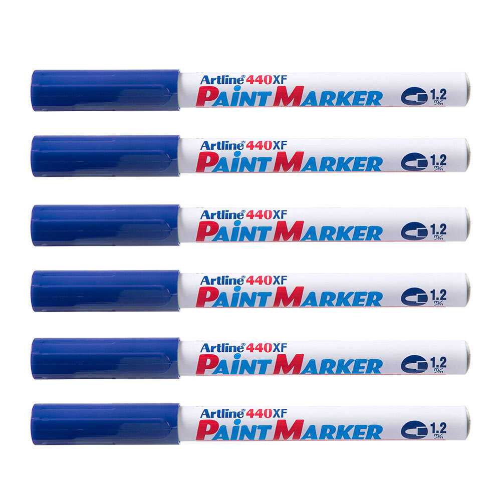 144003-12pk-artline-440-permanent-paint-marker-1-2mm-bullet-nib-blue