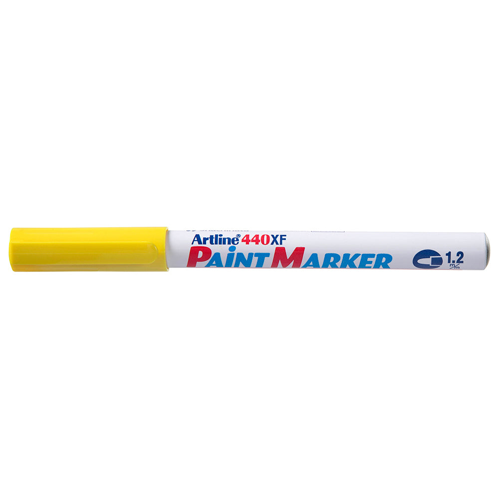 144007-12pk-artline-440-permanent-paint-marker-1-2mm-bullet-nib-yellow