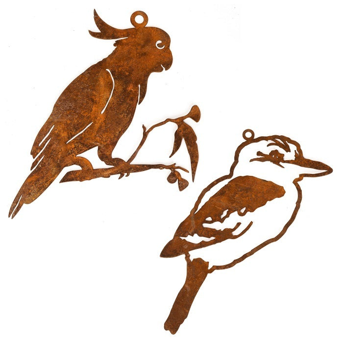 14757-garden-27cm-silhouette-birds-w-hole-wall-hanging-decor-assorted