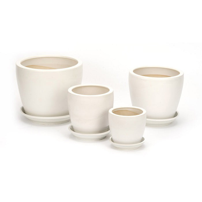 16249-4pc-ceramic-tall-pot-planter-w-saucer-garden-decor-matte-white
