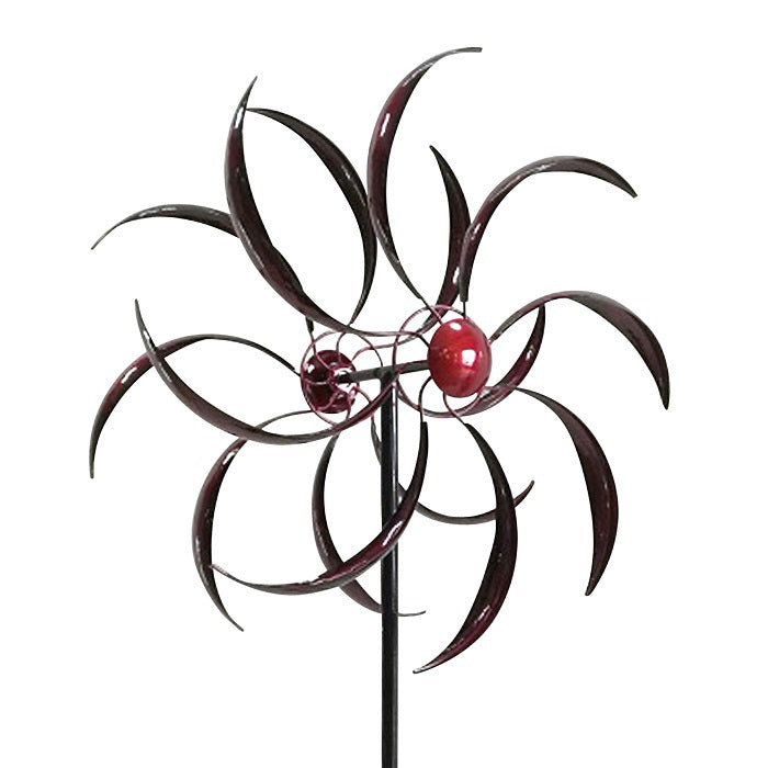 16539-garden-ornament-213cm-metal-double-windmill-decor-red