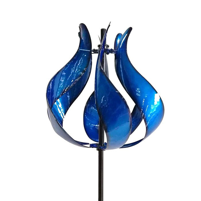 16614-metal-190cm-tulip-windmill-outdoor-garden-decor-blue