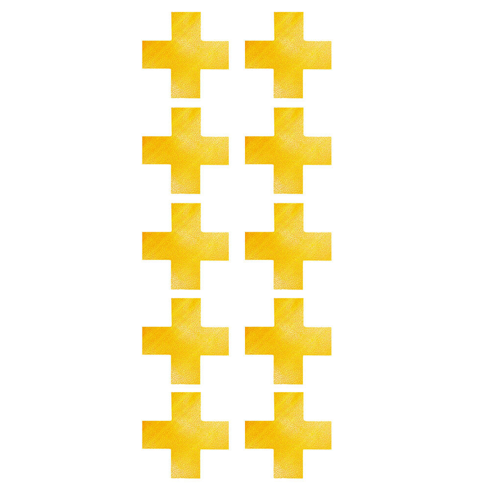 170104-10pk-durable-15cm-marking-sign-shape-cross-yellow