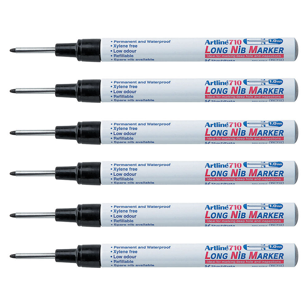 171001-12pk-artline-710-long-nib-permanent-marker-1mm-bullet-tip-black