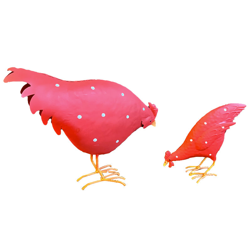 17215-2pc-metal-17-5-29-5cm-chicken-feeding-ornament-set-red