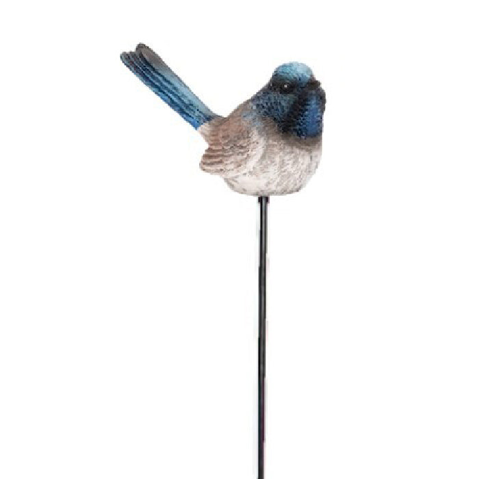 17253-fairy-wren-on-stick-36-5cm-polyresin-bird-outdoor-decor-assorted