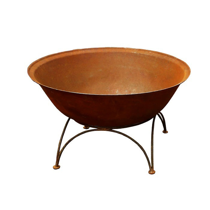 17314-fire-pit-cast-iron-72cm-w-stand-outdoor-ornament-yard-patio-garden-decor