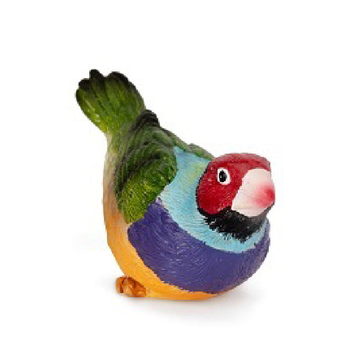 18199-gouldian-finches-8cm-polyresin-small-outdoor-decor-assorted