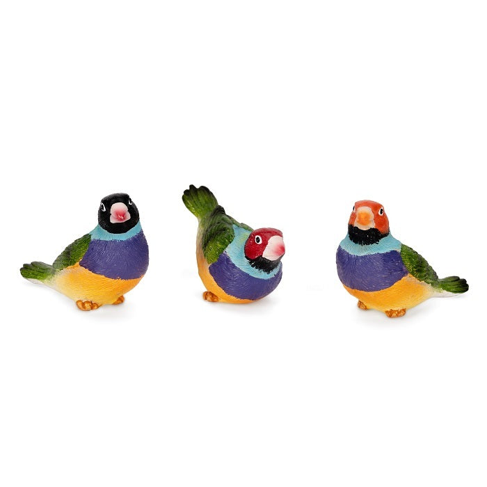 18199-gouldian-finches-8cm-polyresin-small-outdoor-decor-assorted