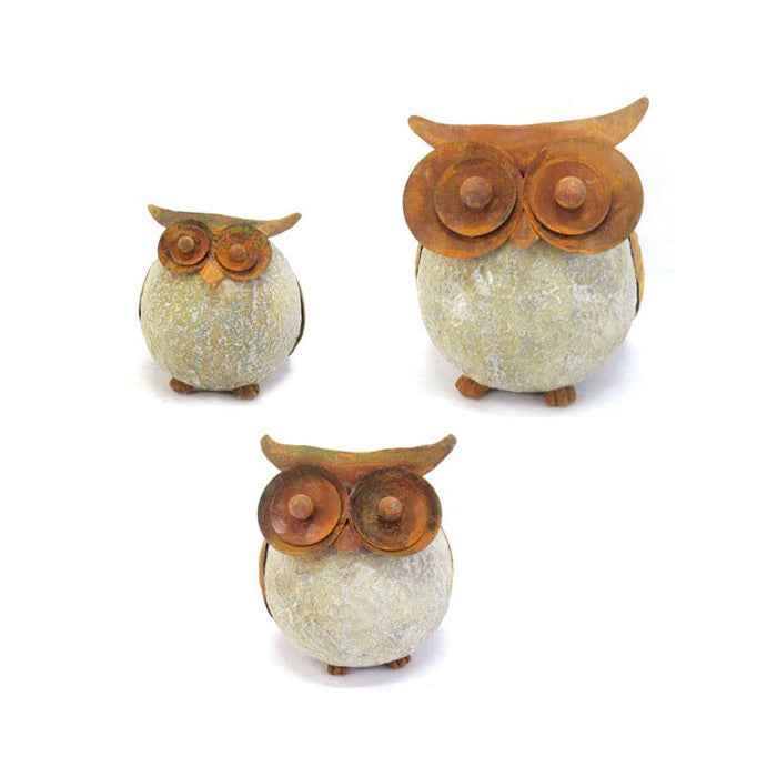 19011-3pc-round-7-5-11-16-5cm-resin-owl-ornament-decor-set