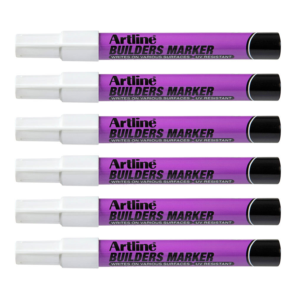 195233w-12pk-artline-builders-permanent-marker-2-3mm-bullet-nib-white