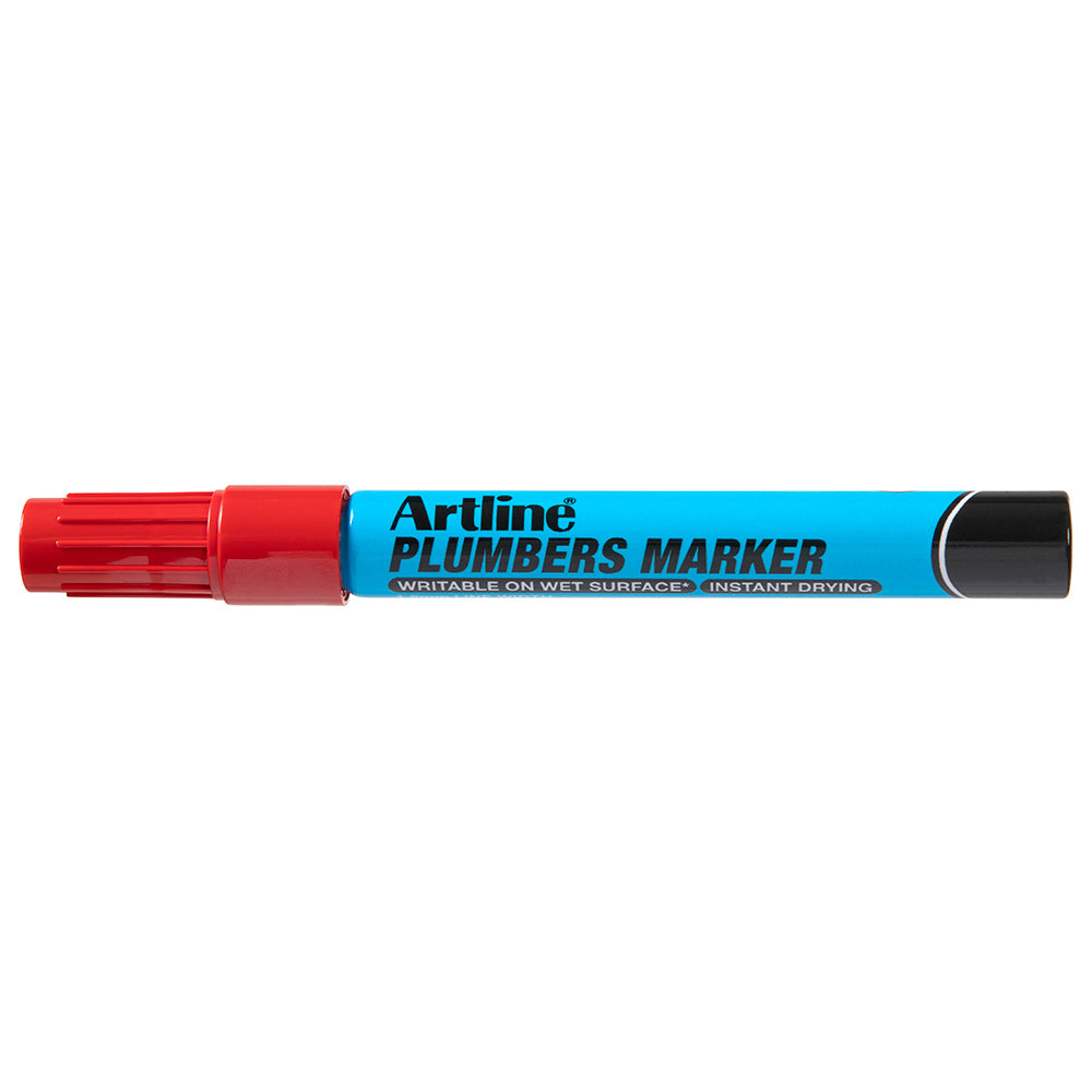 195502r-12pk-artline-plumbers-waterproof-permanent-marker-red