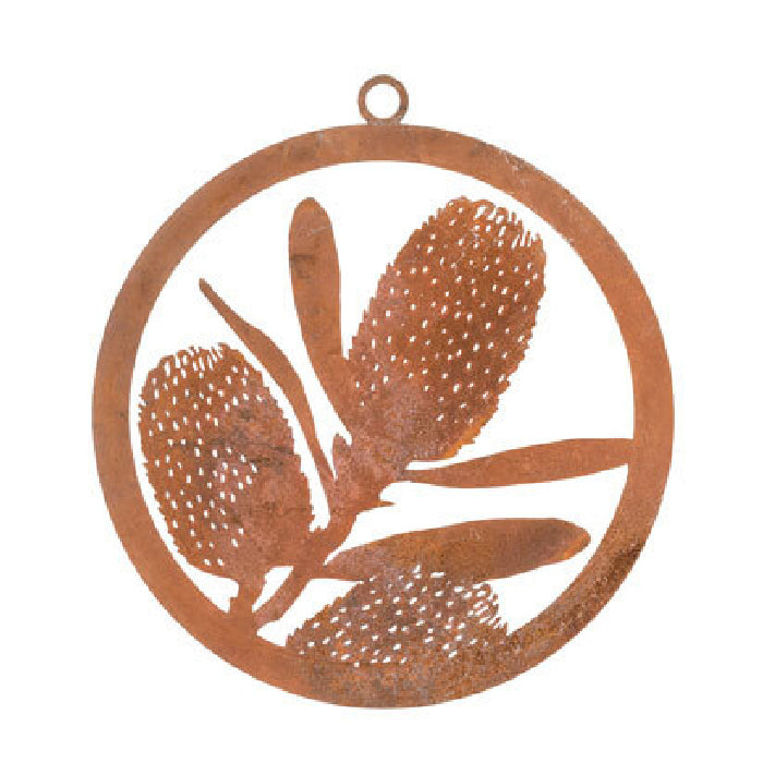 19868-single-ring-28cm-corten-steel-hanging-ornament-decor-assorted