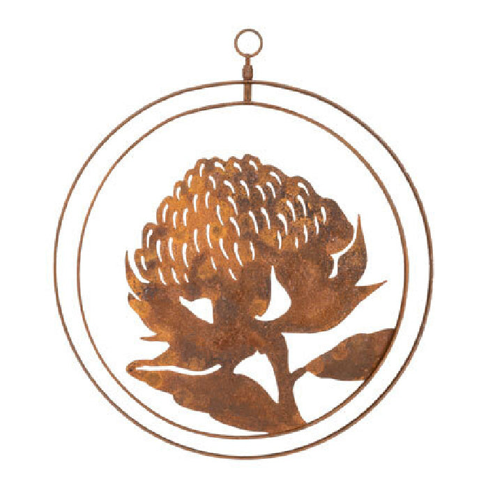 19875-double-ring-34cm-corten-steel-hanging-ornament-decor-assorted