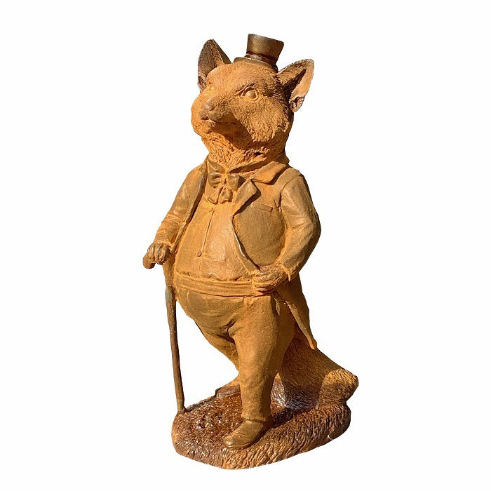19967-willow-fox-40cm-cast-iron-ornament-sculpture-garden-decor-large