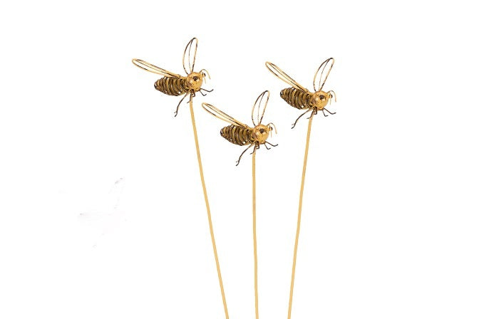 20901-bee-wire-on-stick-6-5cm-metal-outdoor-ornament-decor-medium