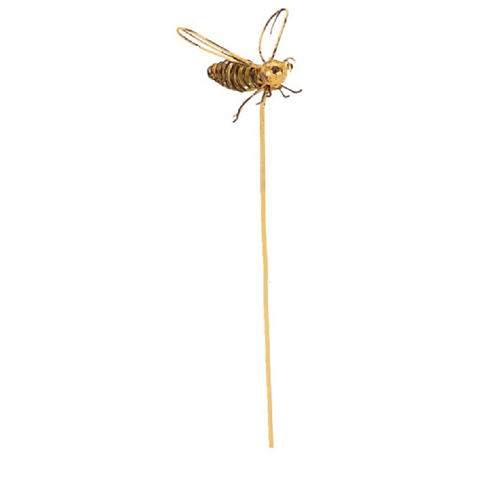20918-bee-wire-on-stick-4cm-metal-outdoor-ornament-decor-small