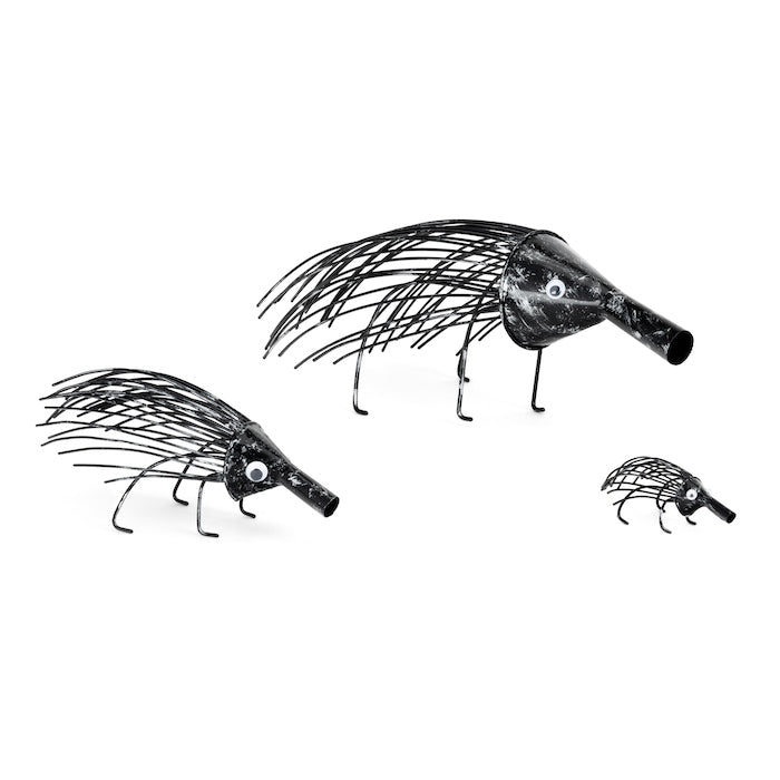 21755-3pc-echidna-8-17-27cm-wire-ornament-decor-set-black