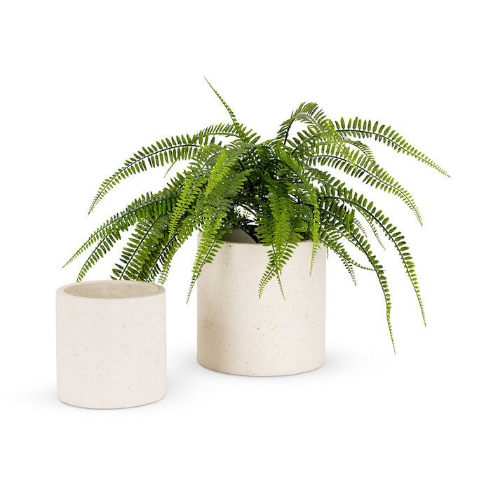 21830-2pc-terrazzo-10-20cm-pot-planter-garden-decor-set-white