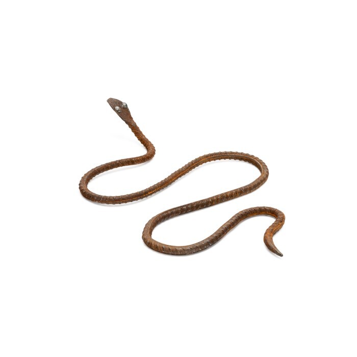 22387-snake-rust-metal-40cm-outdoor-ornament-garden-decor