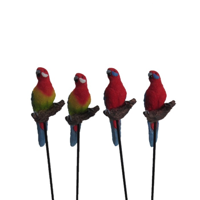 22936-crimson-eastern-12cm-rosella-on-stick-ornament-assorted