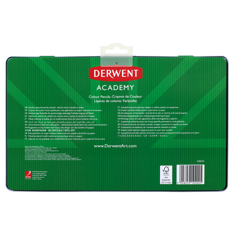 2300225-derwent-academy-art-craft-hexagonal-colour-pencils-tin-36pc